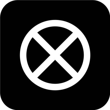 Ağ basit simgesi, çapraz dairenin vektör illüstrasyonu 