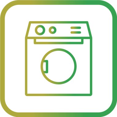 vektör çizimi, basit simge çamaşır makinesi 