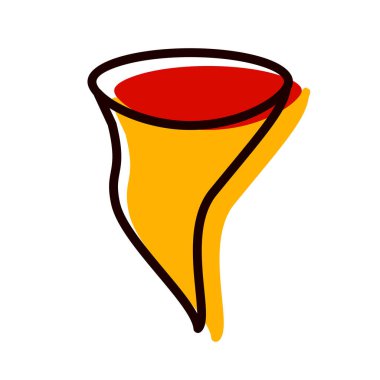 Kırmızı ve sarı ikonun vektör illüstrasyonu