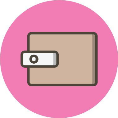 Para ikonlu cüzdan. vektör illüstrasyonu