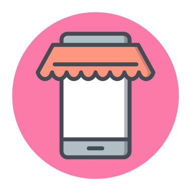 Çevrimiçi Alışveriş Simgesi Moda Biçimli İzole Arkaplan