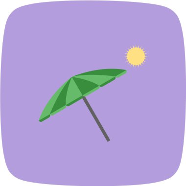 Yaz plajı şemsiye ikonu vektör çizim grafik tasarımı