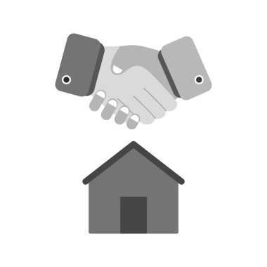 Moda Biçimli Ev Anlaşması Simgesi İzole Arkaplan