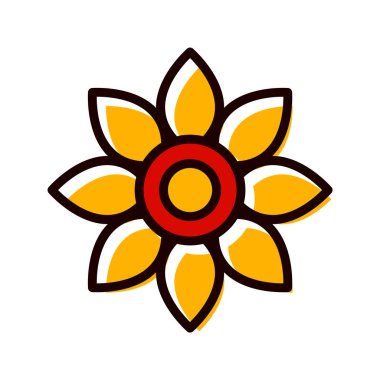 Moda tarzında izole edilmiş çiçek simgesi