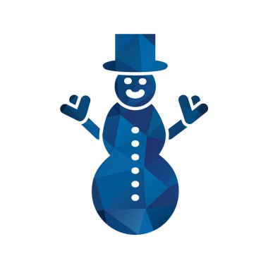 Kardan adam simgesi beyaz arkaplanda izole edilmiş. Noel sembolü