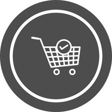 Doğrulanmış Cart Ögeleri Moda Biçimli İzole Arkaplan Simgesi