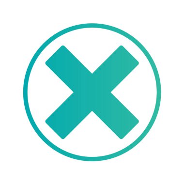 Tek izole edilmiş çapraz simgenin vektör çizimi