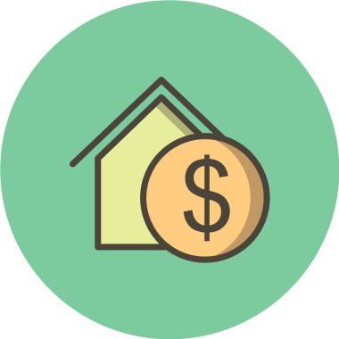 Dolar işareti vektör simgesi