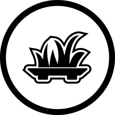 Çimen Simgesi Moda Biçiminde İzole Arkaplan