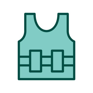 Mermi geçirmez Jecket Simgesi Moda Biçimli İzole Arkaplan