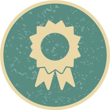 Beyaz arkaplanda düz bir madalya simgesi