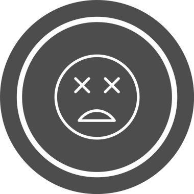 Moda Biçimli Ölü Emoji Simgesi İzole Arkaplan