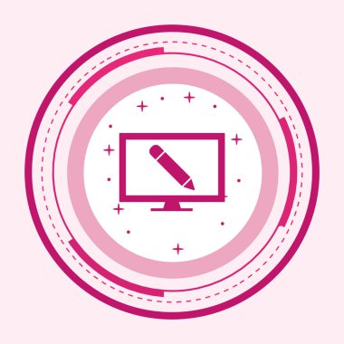 Çevrimiçi Eğitim Simgesi Eğilimli İzole Arkaplan      