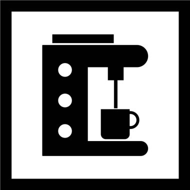 kahve makinesi vektör illüstrasyonu, basit simge