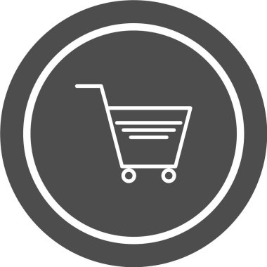 Alışveriş arabası simgesi, vektör illüstrasyonu