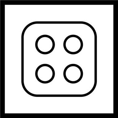 noktalı kare vektör illüstrasyonu, basit simge