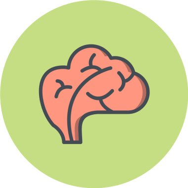 Vektör illüstrasyonu, basit simge beyni 