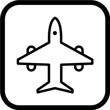 uçak simgesi, vektör illüstrasyonu