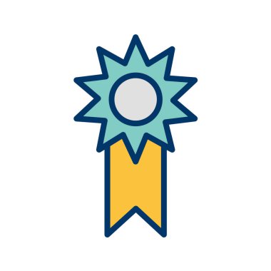 Beyaz arka planda siyah stil madalya ikonu. ödül sembolü vektör çizimi.