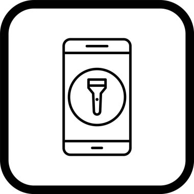 Moda Biçimli Flash Işık Mobil Uygulama Simgesi İzole Arkaplan