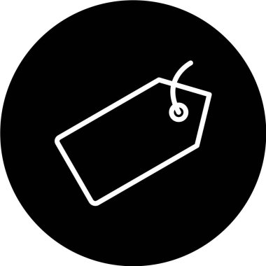 Etiket işareti. beyaz arkaplanda siyah simge.