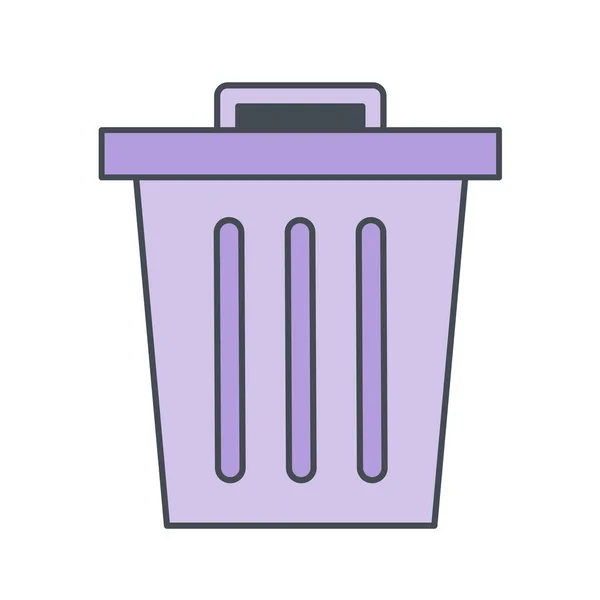Ícone Lata Lixo Ilustração Vetorial —  Vetores de Stock
