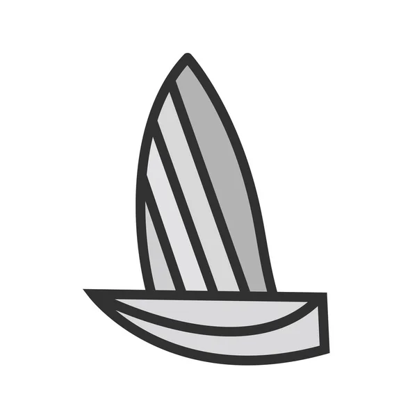 Icono Tabla Surf Vector Ilustración — Vector de stock