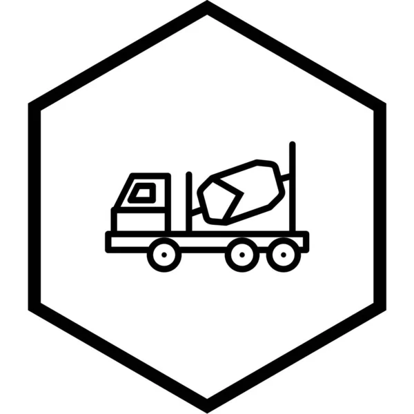 Ikona Vektorové Čáry Kamionu — Stockový vektor