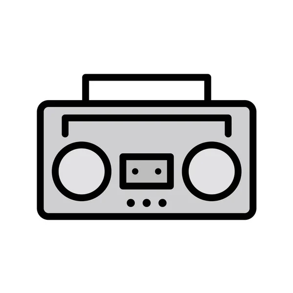 Icono Cinta Audio Estilo Moda Fondo Aislado — Vector de stock