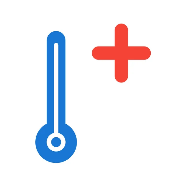 Thermometer Icoon Platte Stijl Geïsoleerd Witte Achtergrond Medische Symbool Vector — Stockvector