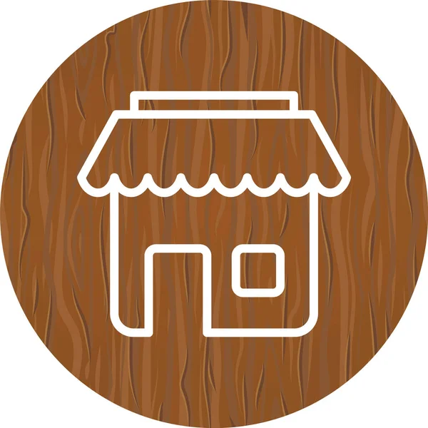 Icono Tienda Estilo Moda Aislado Backgroun — Vector de stock