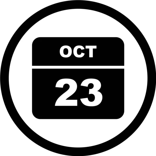 Calendario Con Fecha Octubre — Vector de stock