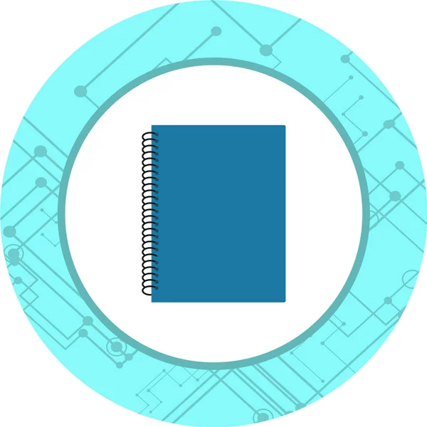 Cuaderno Con Ilustración Vectorial Útiles Escolares — Vector de stock