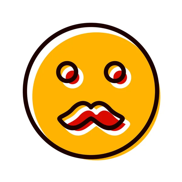 八字胡Emoji Icon Trendy Style Isolated Background — 图库矢量图片