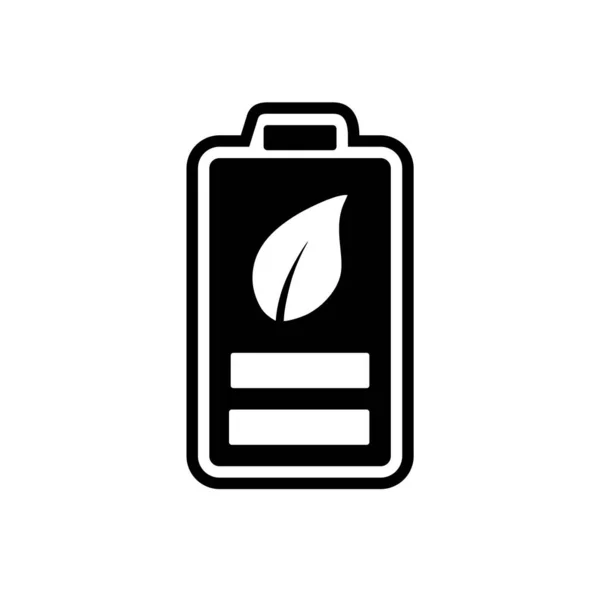 Icône Batterie Eco Dans Style Mode Fond Isolé — Image vectorielle