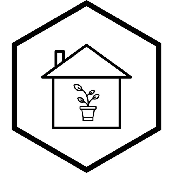 Ícone Casa Planta Estilo Moda Isolado Fundo —  Vetores de Stock