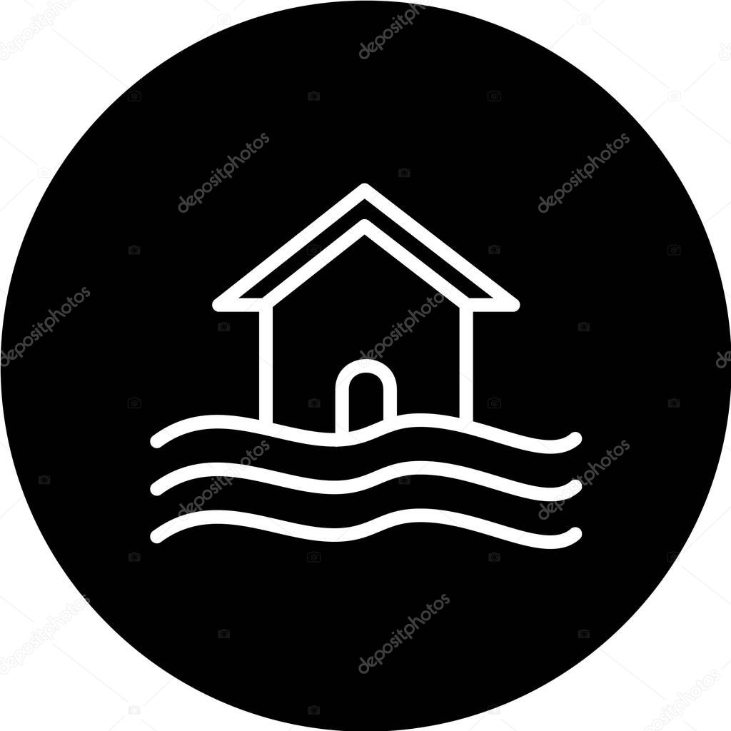 vector illustration of modern b lack icon of house