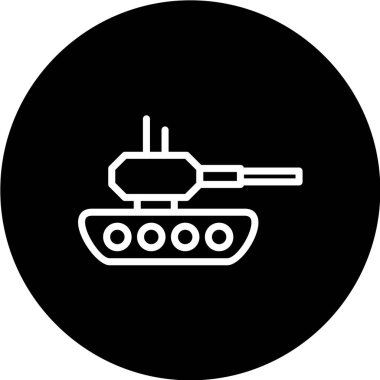 Vektör illüstrasyonu, tank simgesi, savaş konsepti 
