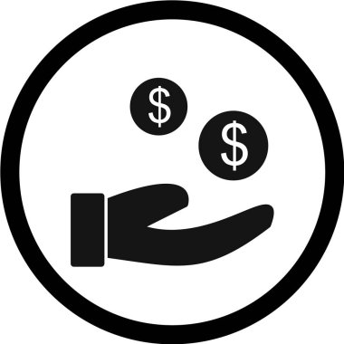 Dolar işareti vektör simgesi