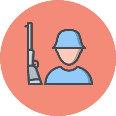 Asker adam vektör illüstrasyonu