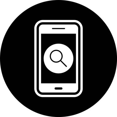 Mobil Uygulama Simgesini Moda Biçimli İzole Arkaplanda Ara 