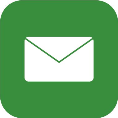 Yeşil zarf simgesinin vektör illüstrasyonu