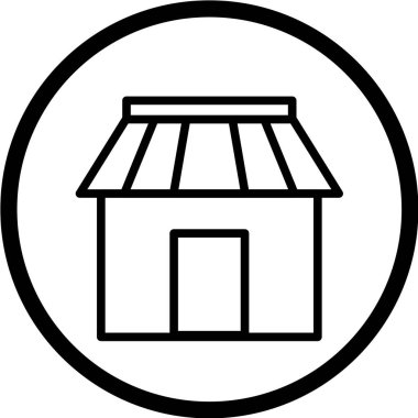 dükkan simgesi, vektör illüstrasyonu