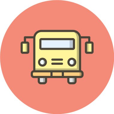 Otobüs Düz Vektör Simgesi