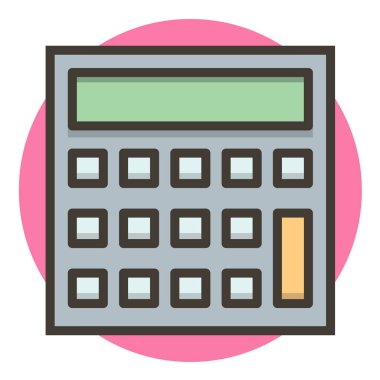 Hesap makinesi vektör simgesi. okul işareti.