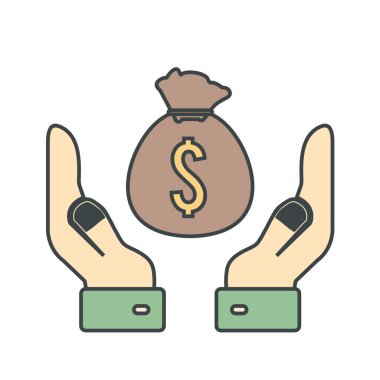 Para çantası ikonu. vektör illüstrasyonu