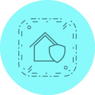 Moda Biçimli Korunan Ev Simgesi İzole Arkaplan