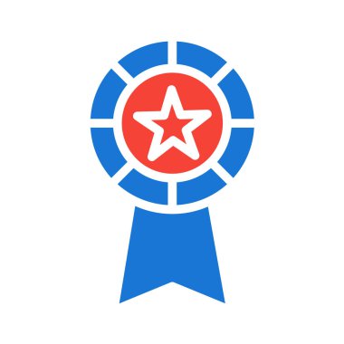 Beyaz arkaplanda izole edilmiş düz stil madalya simgesi