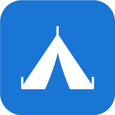 Modern b 'nin vektör illüstrasyonu çadır simgesinden yoksun