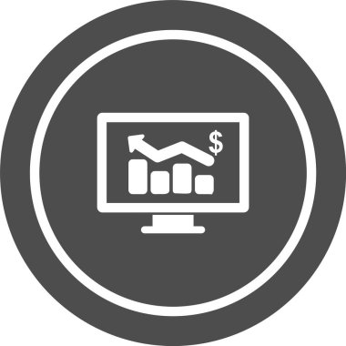 İş Grafiği Simgesi Moda Biçiminde İzole Arkaplan